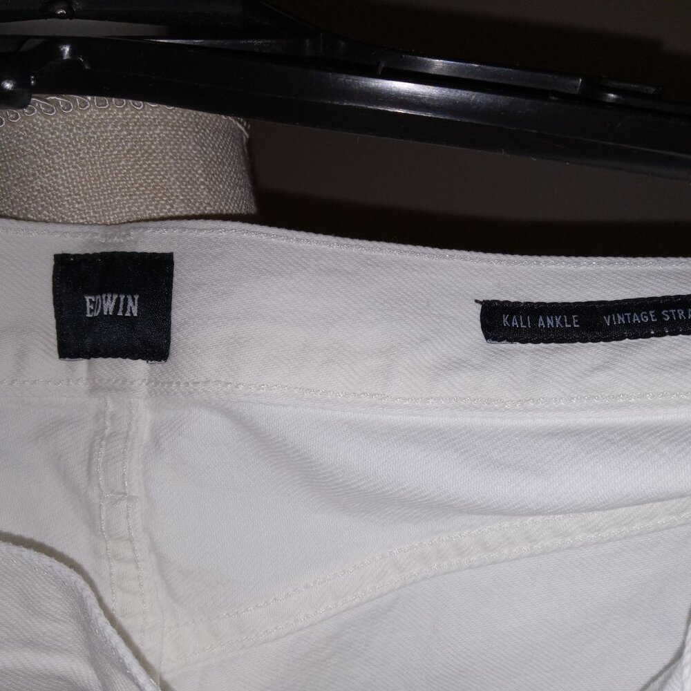 NWT Edwin Womens Size 28 Kali Ankle Jeans Vintage Straight Leg in Beige Tie Dye - Picture 4 of 10